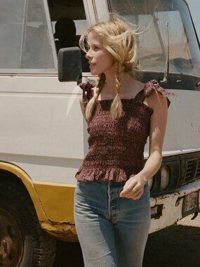 Dôen Leo tank in Rust Ditsy Floral